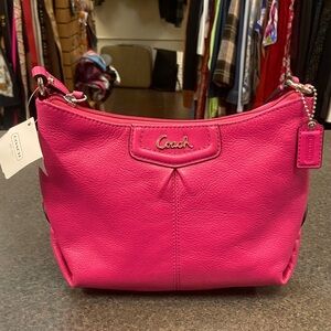 Coach Pink Pebbled Leather Shoulder Bag
